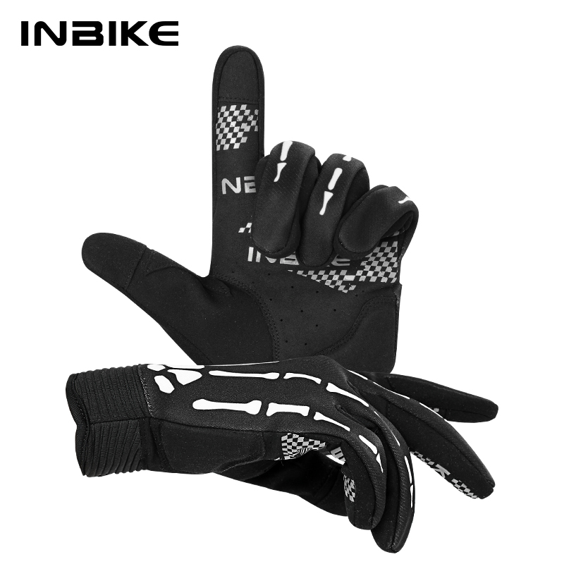 Mountain Biking Gloves Mens - INBIKE การเคลียร์สินค้าครั้งสุดท้ายถุงมือขี่จักรยานแบบเต็มนิ้วผู้ชายระบายอากาศกันกระแทกสำหรับถนนทัชไบค์ MTB ถุงมือขี่จักรยานเสือภูเขาผู้ชาย