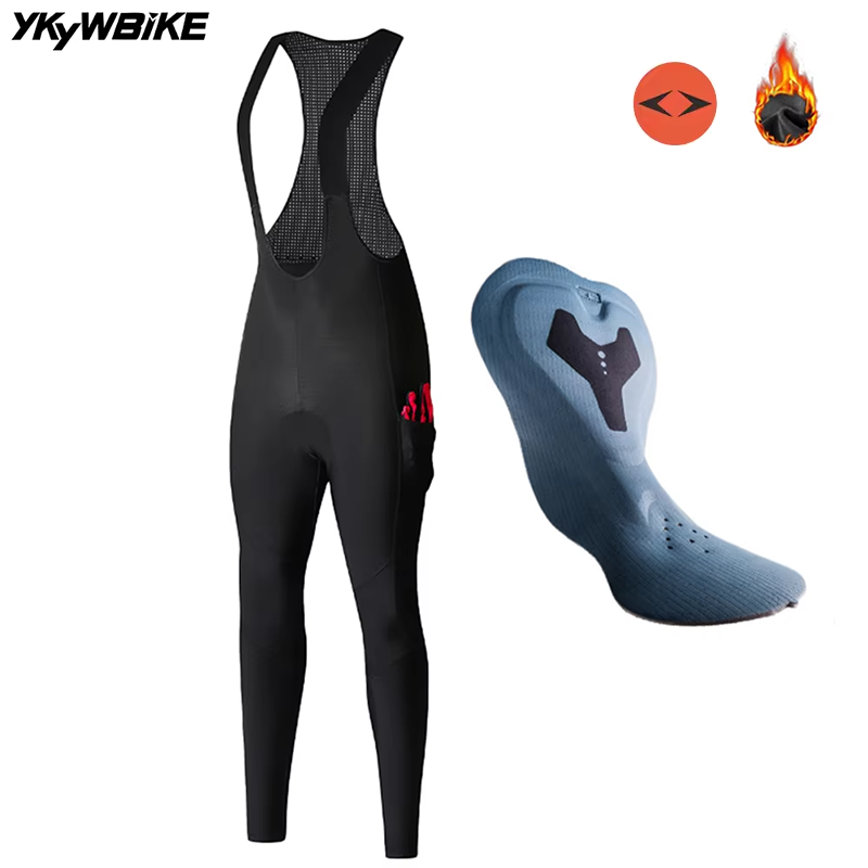 Mountain Biking Pants Women - YKYWBIKE ผู้หญิงฤดูหนาวขี่จักรยานกางเกงความร้อนถุงน่อง Pad กางเกงจักรยานเสือภูเขาจักรยาน Tights ขี่จักรยานกางเกง