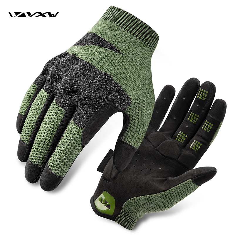 Mountain Biking Gloves Mens - ถุงมือมอเตอร์ไซค์ VXW สำหรับผู้ชายและผู้หญิง แบบเต็มนิ้ว รองรับการสัมผัสหน้าจอ เหมาะสำหรับการขับขี่มอเตอร์ไซค์วิบาก