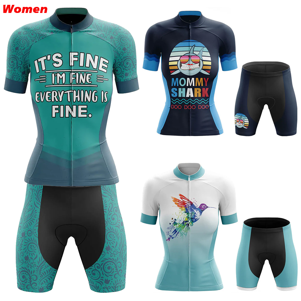 Mountain Biking Pants Women - I'm Fine โพลีเอสเตอร์ขี่จักรยานเสื้อผ้าชุดเจอร์ซีย์ผู้หญิงกางเกงขาสั้นจักรยาน Man Mtb กางเกงชุดจักรยานกีฬาภูเขา