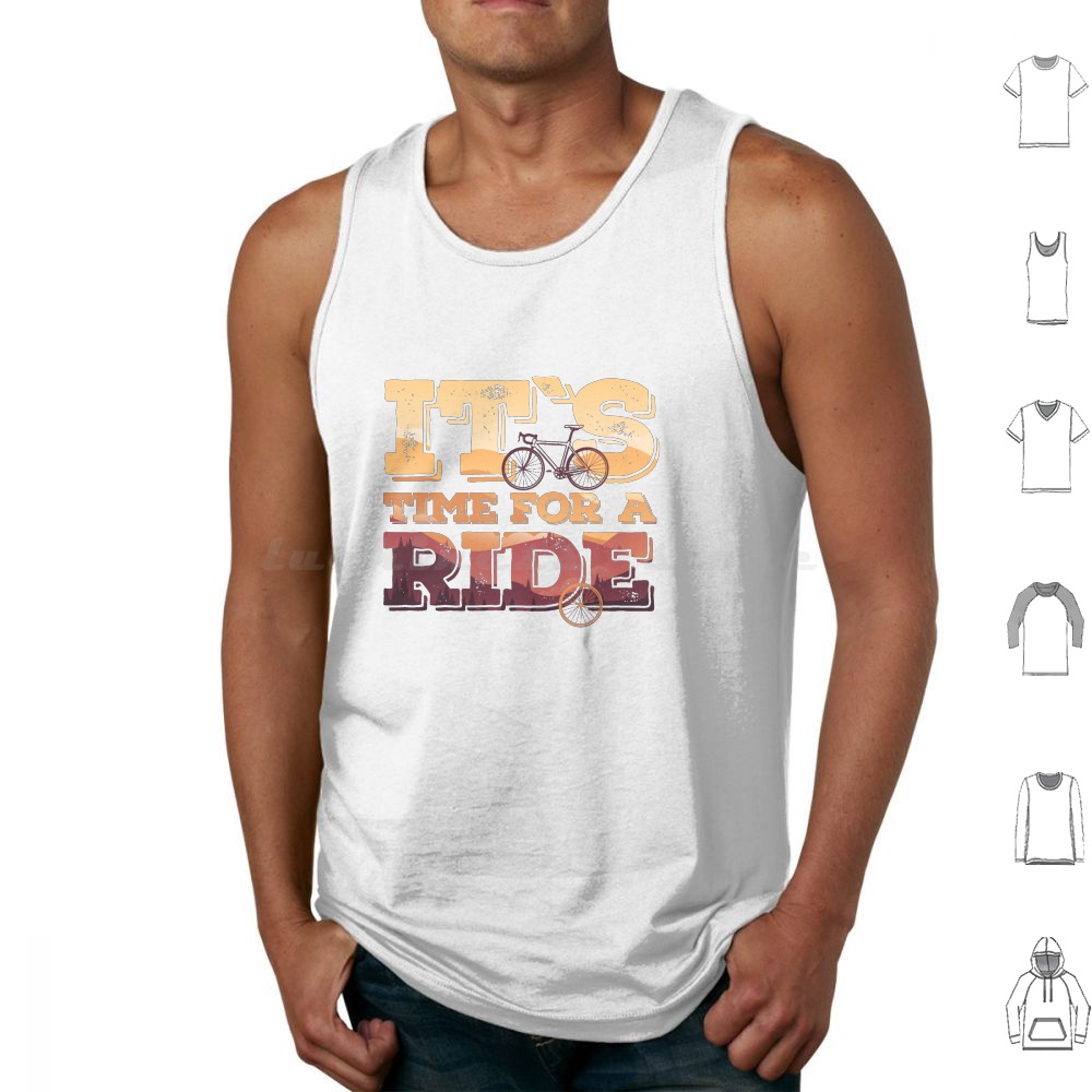 Mountain Biking Helmet Kids - It's Time For A Ride เสื้อกล้ามพิมพ์ผ้าฝ้ายจักรยานภูเขา