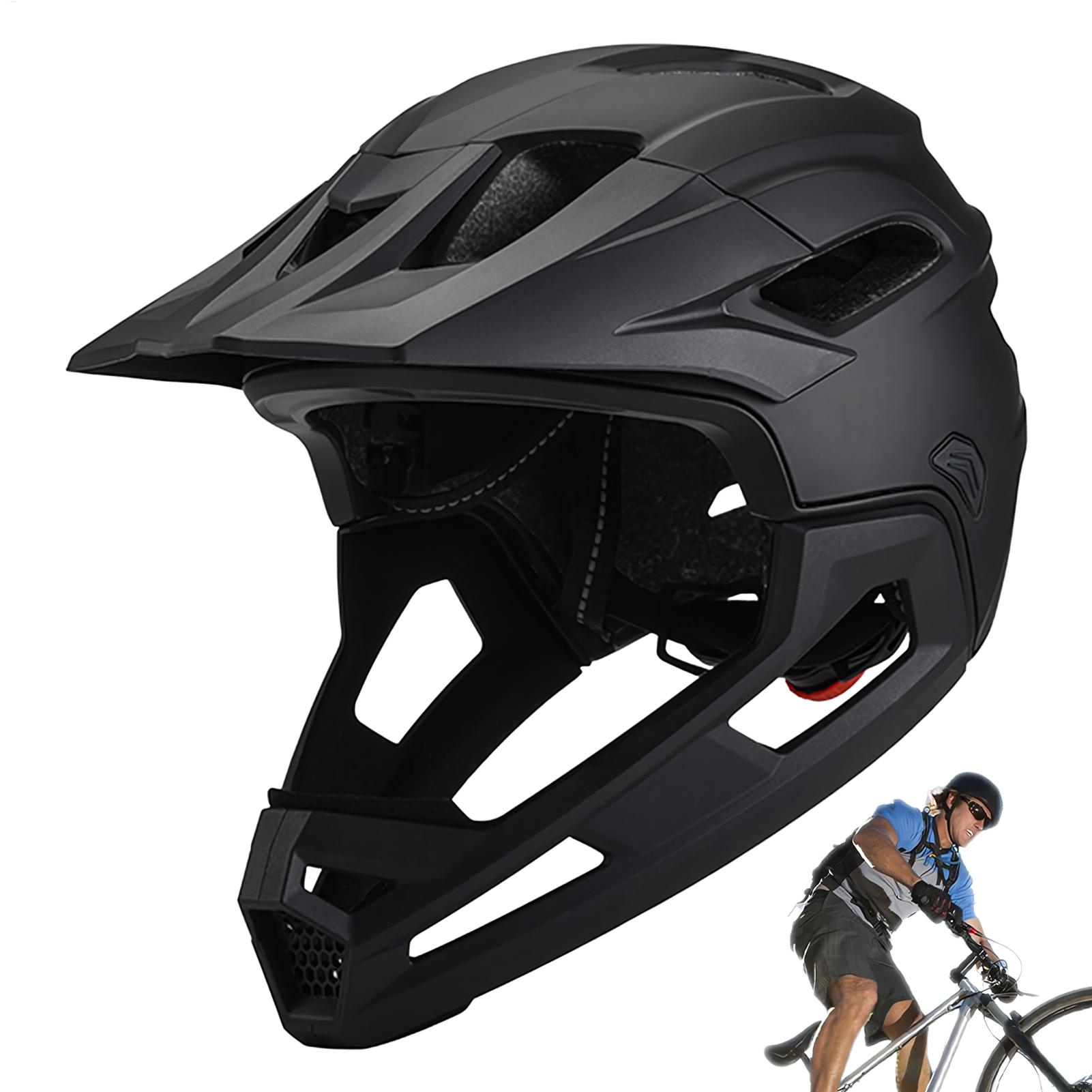 Mountain Biking Helmet Kids - หมวกกันน็อคจักรยานจักรยานหมวกกันน็อคจักรยานเสือภูเขาแบบเต็มหน้าที่ถอดออกได้ชิ้นเดียวรถจักรยานยนต์ขี่หมวกกันน็อคป้องกันศีรษะ