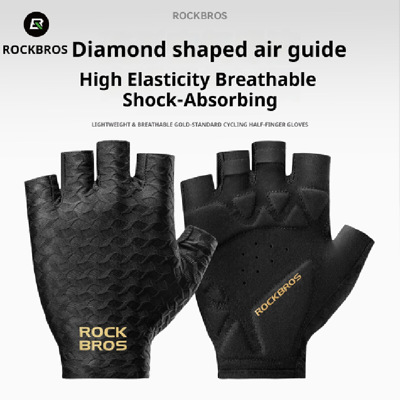 Mountain Biking Gloves Mens - ถุงมือปั่นจักรยาน Rockbros X Gearhub แบบมีแผ่นรอง ระบายอากาศสำหรับฤดูร้อน