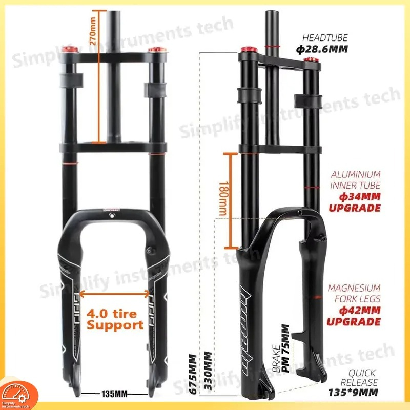 โช้คอัพหน้าจักรยานแบบลม 20x4.0 - Mtb Fork Air บทวิจารณ์และราคา