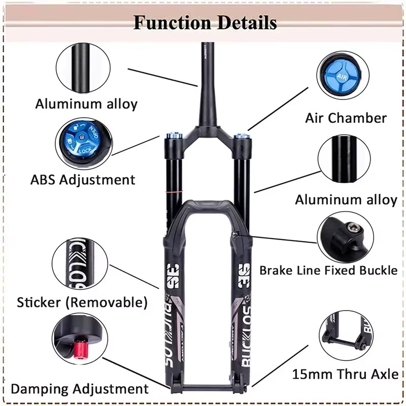 โช้คอัพหน้า BUCKLOS ขนาด 27.5/ - Mtb Fork Air บทวิจารณ์และราคา
