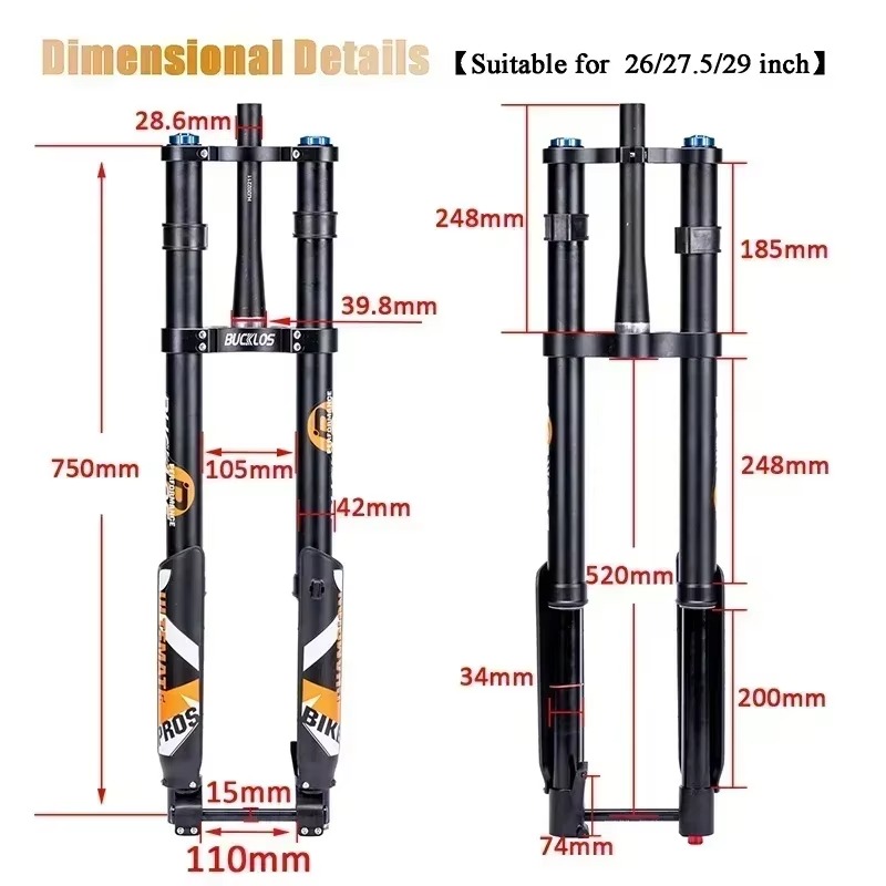 โช้คอัพหน้า BUCKLOS แบบ Air Sp - Mtb Fork Air บทวิจารณ์และราคา