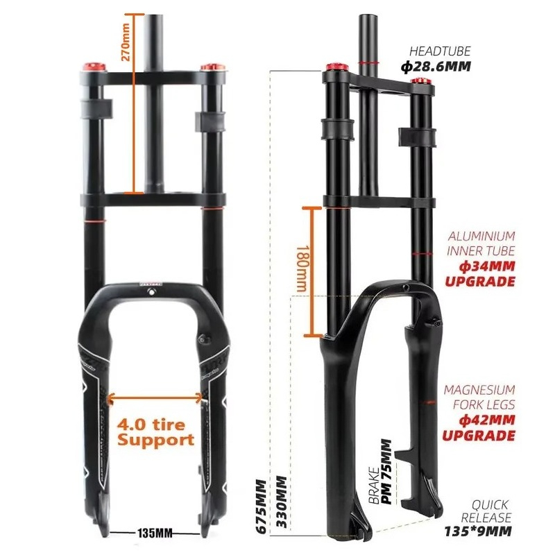 โช้คอัพหน้าจักรยานขนาด 20x4.0  - Mtb Fork Air บทวิจารณ์และราคา