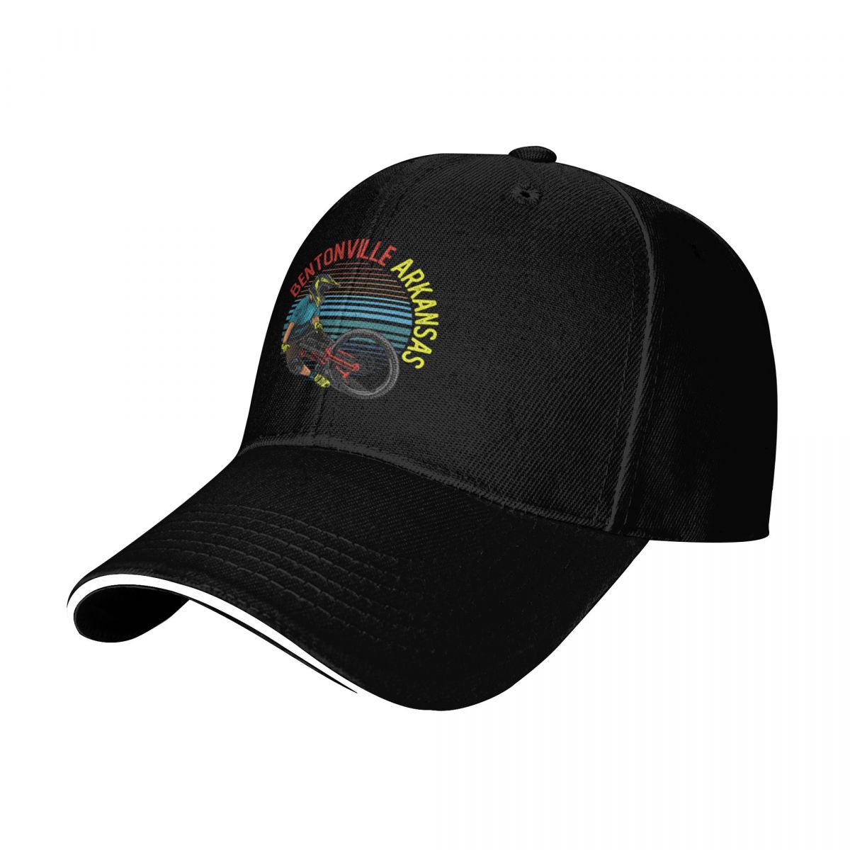 หมวกเบสบอลวินเทจเรโทร ลายปั่นจ - Mountain Biking Bentonville Arkansas บทวิจารณ์และราคา