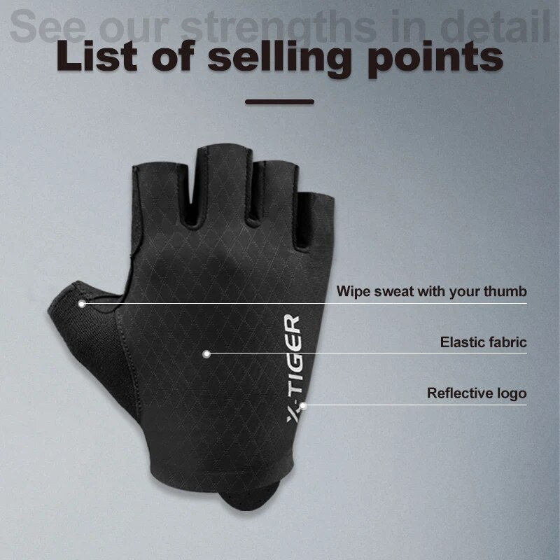 X-TIGER ถุงมือขี่จักรยานครึ่งน - Mountain Biking Gloves Mens บทวิจารณ์และราคา